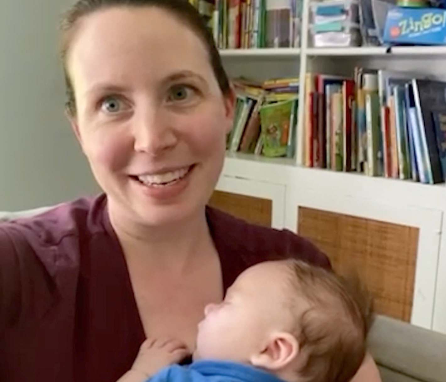 Mother with sleeping baby