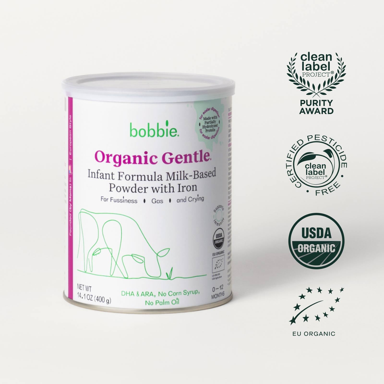 Bobbie Organic Gentle Infant Formula can