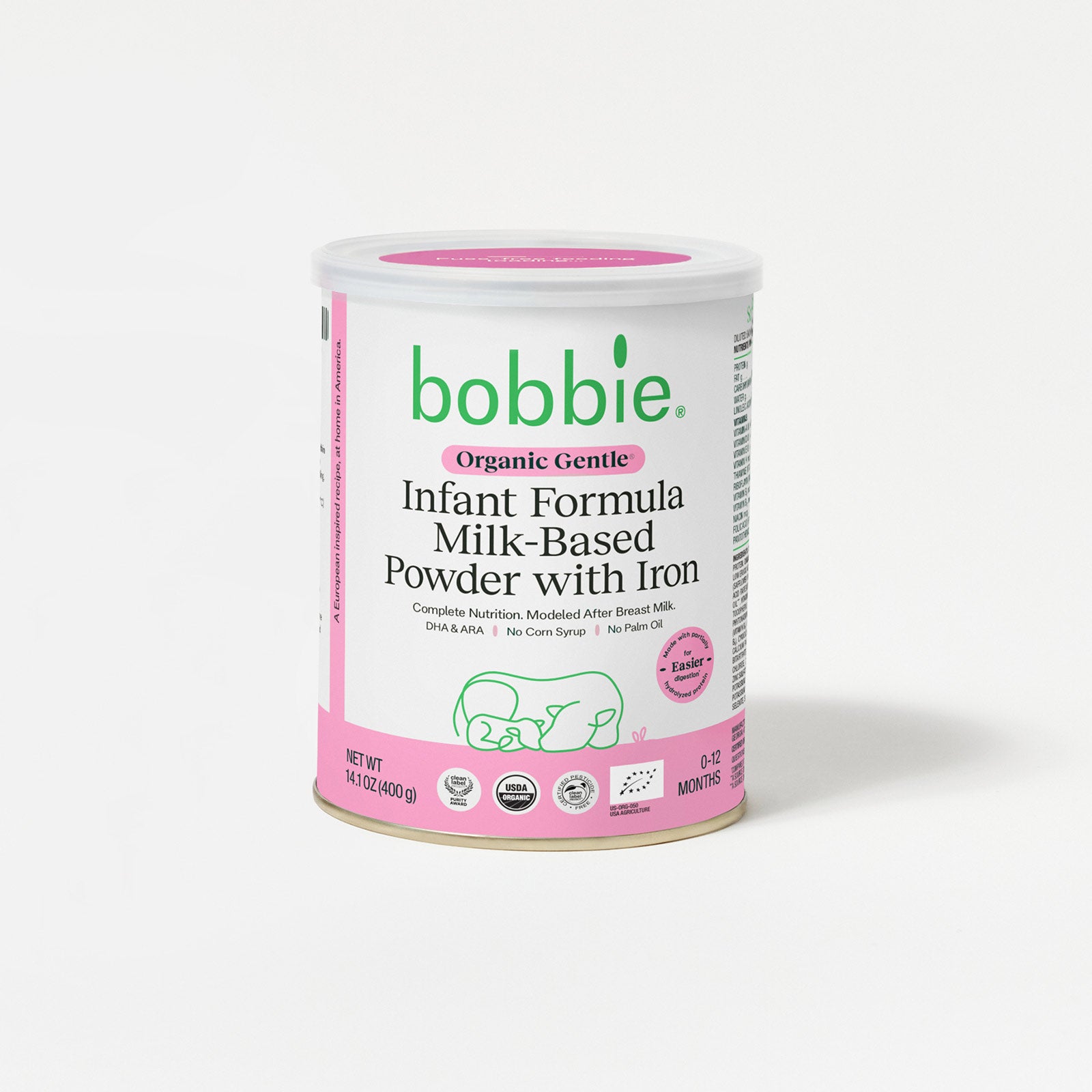 Can of Organic Gentle Infant Formula Milk-Based Powder with Iron (14.1oz)